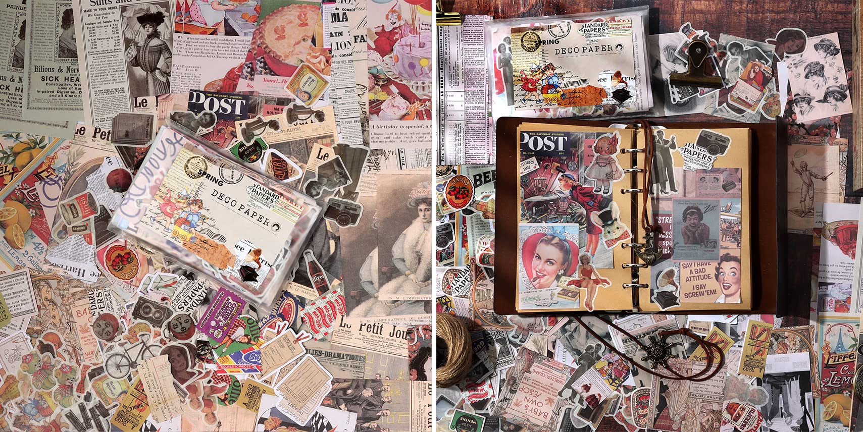 Amazon.com: Draupnir 200pcs Vintage Junk Journal Supplies